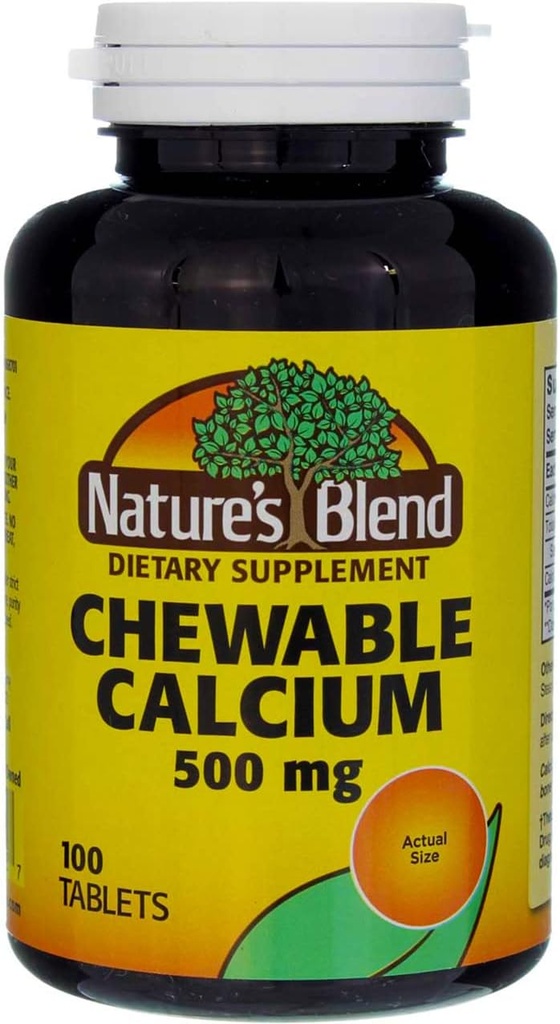 Nature's Blend Pureskeltava kalsium 500 mg, 100 tablettia (pakkaus 3)