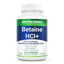 Enzyme Science Betaine HCl Pepsin - Supplement for Low Smache Acid - Betaine Hydrochlorothiade Supplement - Dgestive Enzymes - Enzimas Digestivas - 120 kapselia