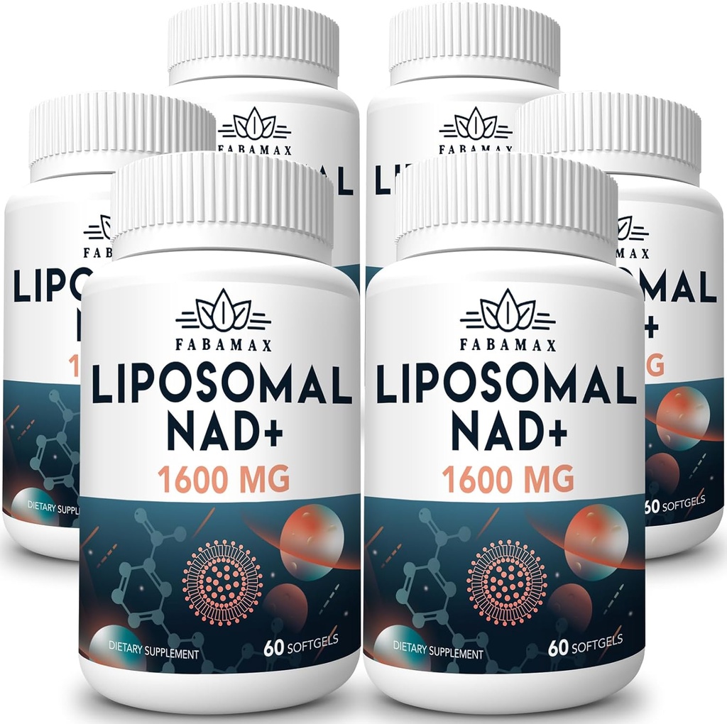 1600 mg liposomaalinen NAD- lisäaine, 98% puhdasta NAD+- lisäainetta, ylivertainen imeytyminen, vaihtoehto Nikotinamidi Ribosidille tai NADH: lle NAD+: lle vanhenemisen varalta, energia, pitkäikäisyys, 360 Softgelia
