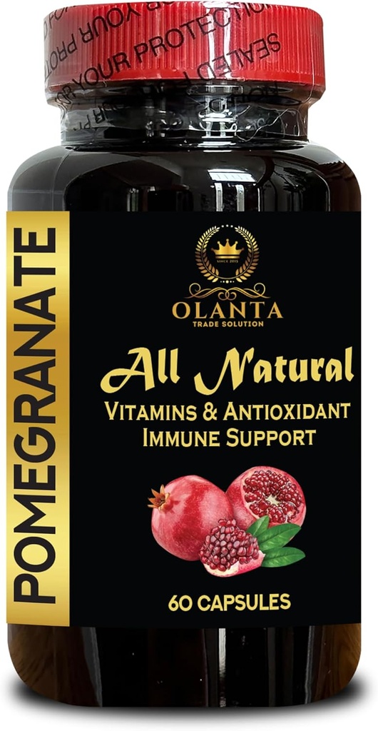 Pomegranatextrakt - Naturliga granatäpple kapslar för gemensamt stöd och pre träning för män och kvinnor, ltra hög absorption, kosttillskott - 1 flaska 60 kapslar