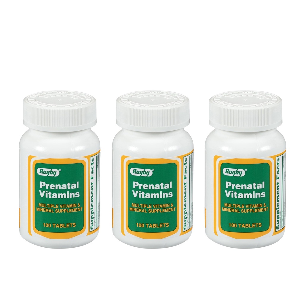 Rugby Prenatal Vitaminer - Multipel Vitamin och mineraltillskott - 100 tabletter (3 Pack)