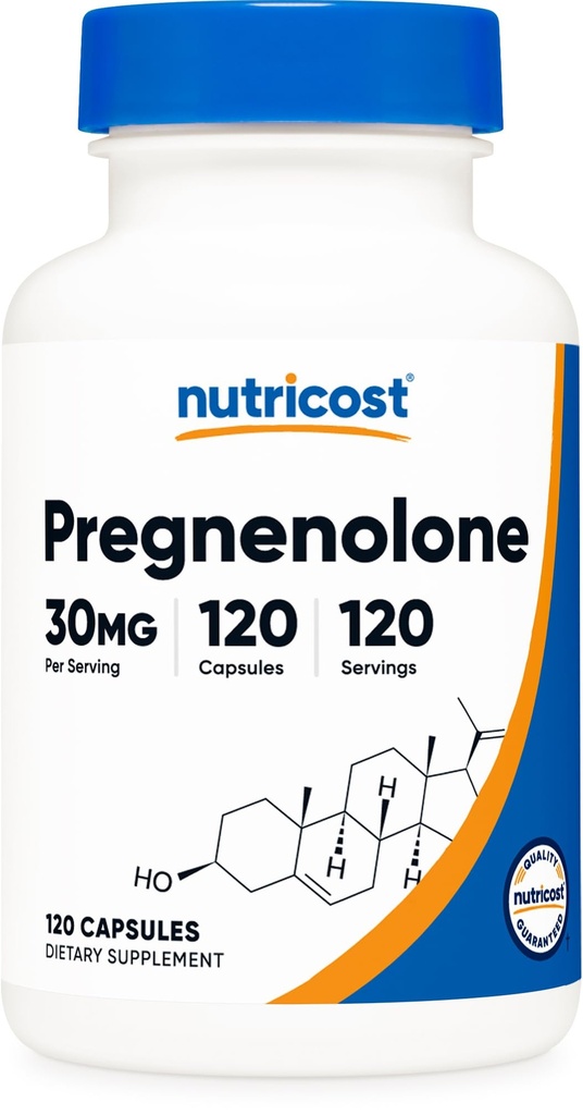 Nutricost Pregnenolone 30mg, 120 kapslar - Icke-GMO, Gluten Free, Vegetariska kapslar