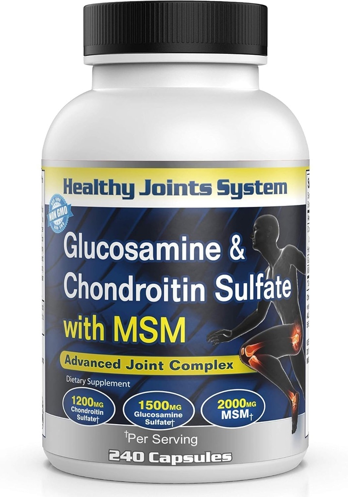 Advanced Mobility & Joustavuus Support Formula Glukosamiini, Chondroitin & MSM 240 kapselia Aktiiviset elämäntavat & Päivittäinen hyvinvointi