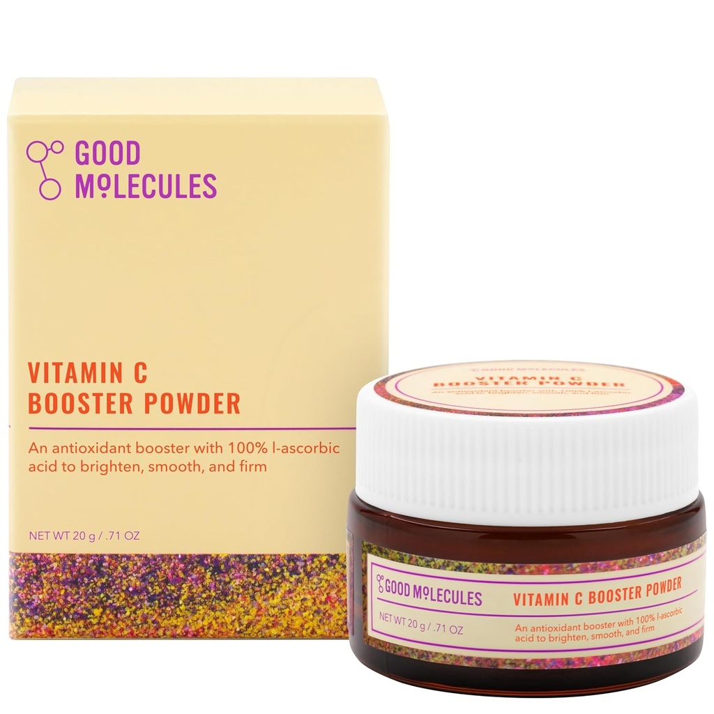 Hyvä molecules C-vitamiini Booster Powder - 100% L-askorbiinihappo kollageenin tuotantoon - C-vitamiini Powdered Face Serum Booster anti ikääntyminen, ihonhoito