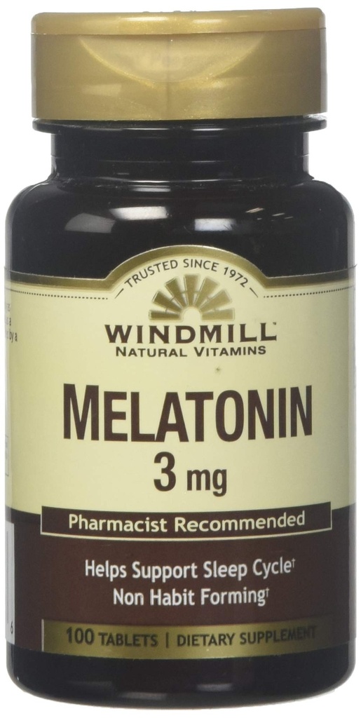 Tuulimylly Melatoniini 3 Mg Tabs 100's Windmill