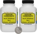 Natriumkarbonaatti [CNa2O3] 99+% ACS Grade Powder 1 Lb kahdessa Space-Saver-pullossa