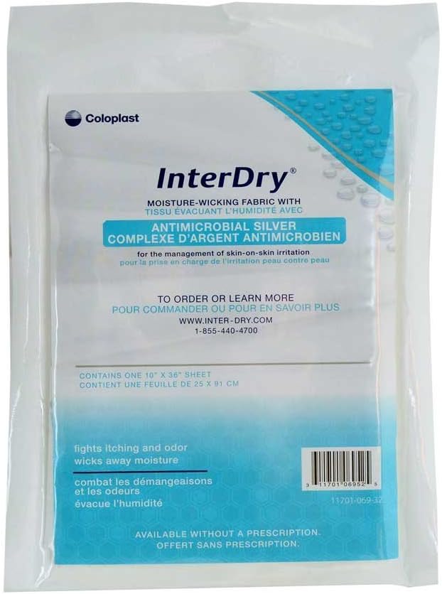 DSS Coloplast InterDry Tekstiili antimikrobinen Silver Complex 10" x 36" (1Each)