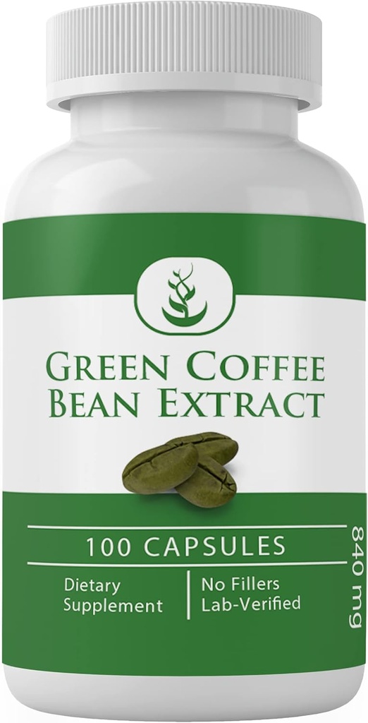 Puhdistusaineet Green Coffee Bean Extract, (100 kapselia) aina puhdas, ei lisäaineita tai täyteaineita, Lab vahvistettu