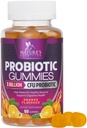 Probiotiska gummies för kvinnor och mäns matsmältningshälsa, 5 miljarder CFU, bästa dagliga probiotika Gummy för vaginal, immunstöd och gut hälsa, stöder yrkesmässig förstoppning Gas & Bloating, 60 Gummies
