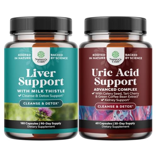 Bundle of Liver Cleanse Detox & Repair - Milk Thistle Dandelion Root Choline Beetroot & Artisoke Extract & Green Coffee Bean Extract for Uric Acid Cleanse & Detox - Turmeric Tart Cherry & Sellerin siemen