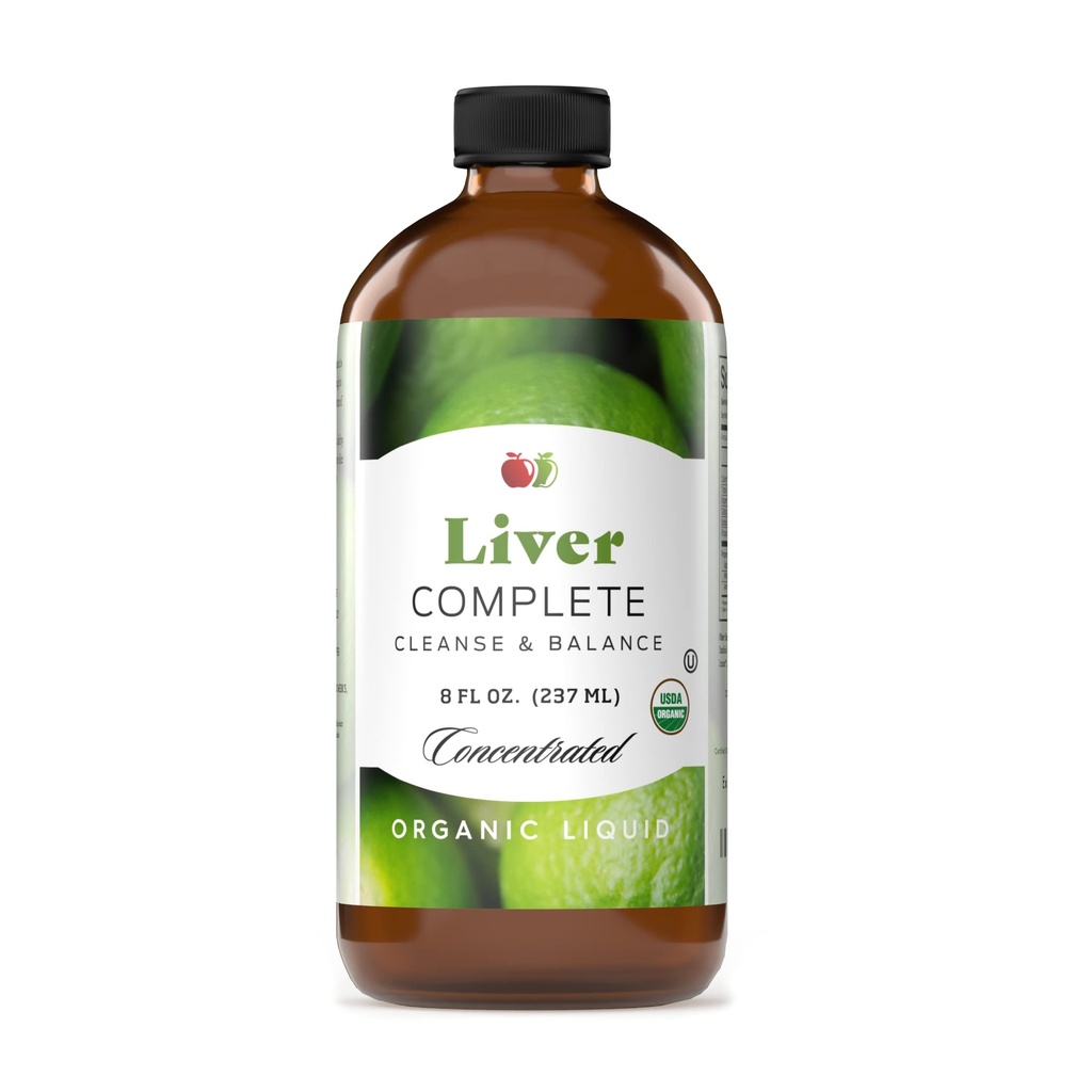 Maksa Complete 8oz Organic Liquid Konsentraatti - Maksan puhdistaa & Ruoansulatuskanavan Bitters Viinietikka täydentää