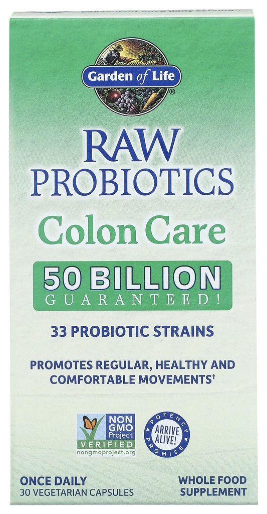 GARDEN OF Life Raw Colon Care Probiootit 30 Count, 30 CT
