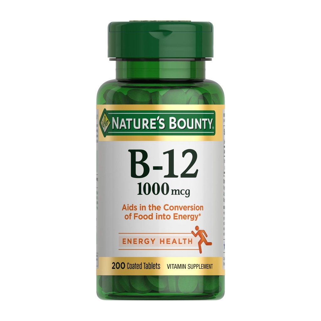 Naturens Bounty Vitamin B12 1000 mcg Tillskott, Stöder Energi Metabolism, 200 Ct