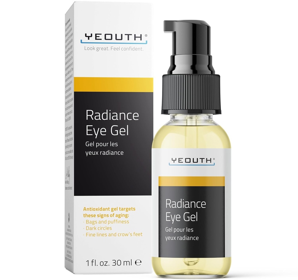 YEOUTH Under Eye Gel med Hyaluronsyra, hudvårdsmål Utseendet av Puffiness, Mörka Cirklar & Under Eye Bags, Revitalizing Hydrating Skincare 1oz