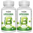Liposomal B-komplex designad för hög absorption B-vitaminer med kolininositol B1, B2, B3, B5, B6, Biotin, folat, metylerad B12- immun, energi, hjärna och hjärta stöd 180 Softgels