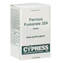 Cypress Pharmaceutical Ferrous Fumarate 324 tabletter, Boxed, 100ct