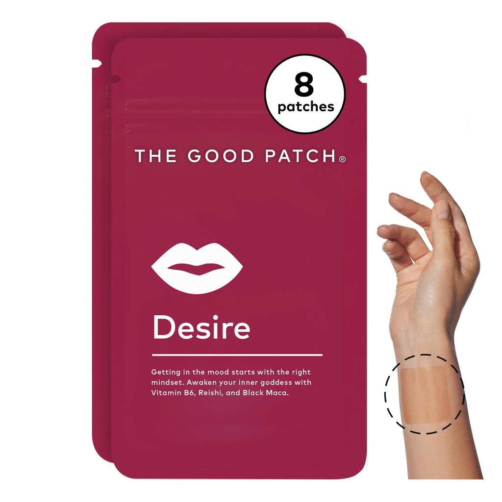 Good Patch Desire Seksuaalinen hyvinvointi Patchs, Hanki mieliala, Luonnollinen B6-vitamiini, Reishi, Musta Maca, Plant Powered Wellness, kasvitieteellinen ja vitamiini (8 yhteensä Patches)