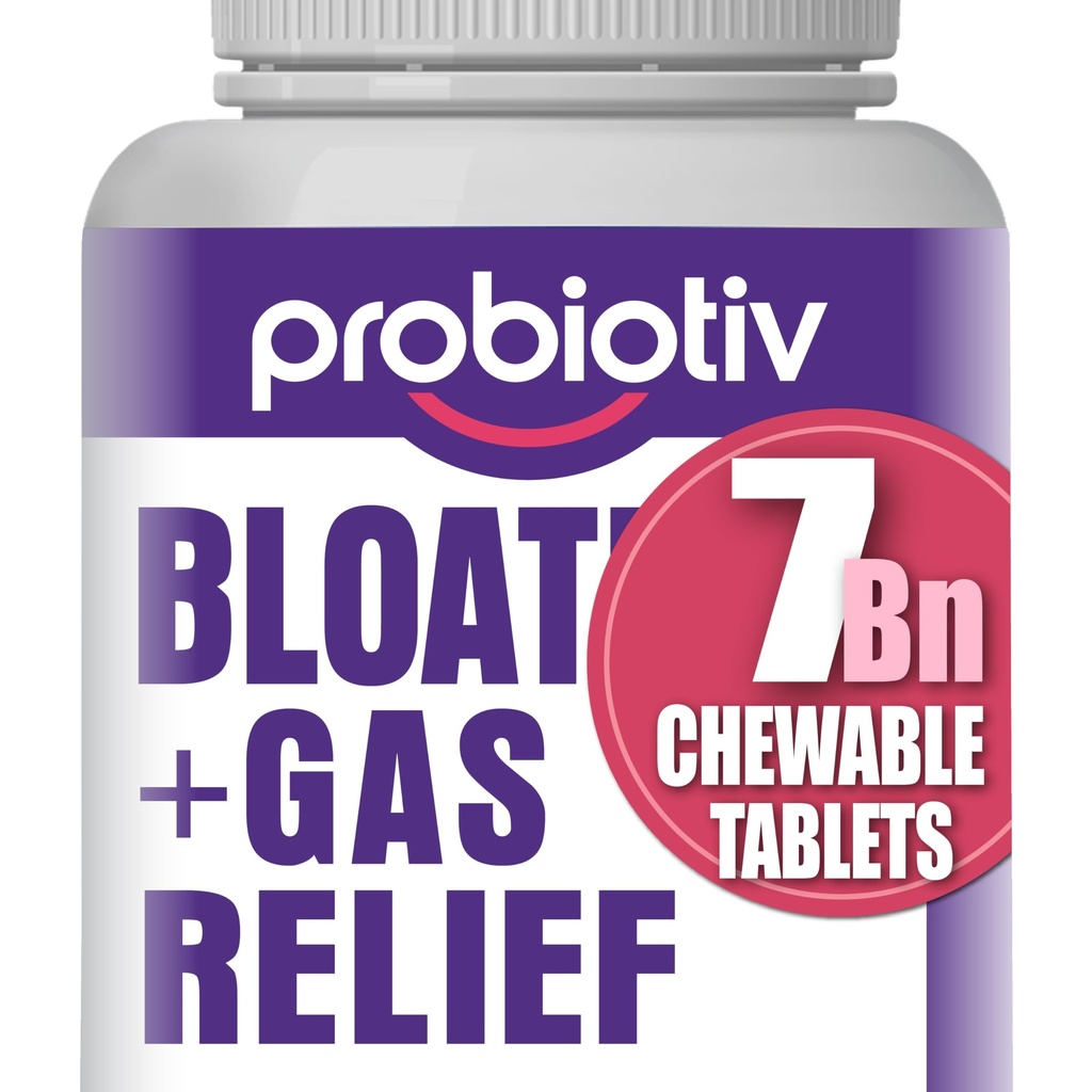 Gas & Bloating Support för kvinnor och män 7 miljarder CFU - Chewable Probiotics & Lactobacillus Reuteri, Daily Digestive Enzymes för ockasionell uppblåsthet, Gut Comfort & Digestive Health