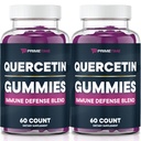 Primetime Sports Quercetin + Sinkki + C-vitamiini 1000 mg Gummies täydentää Elderberry, Flavonoid-vitamiinia lapsille Aikuiset Immuniteetti, Immuunituki Gummy Booster Vegan (2 pakkaus) 60 Luku (Pakkaus 2)