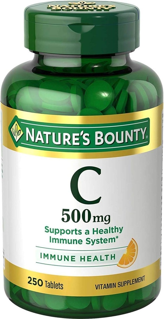 Naturens Bounty Pure Vitamin C 500 mg tabletter 250 tabletter (Pack of 9)
