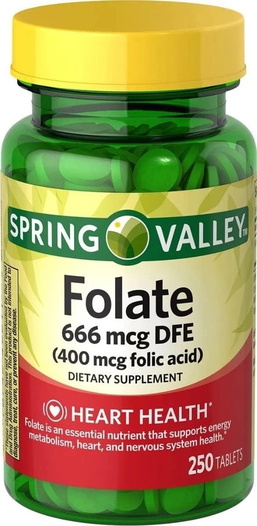 Spring Valley, Foolihappo 400 MCG, 250
