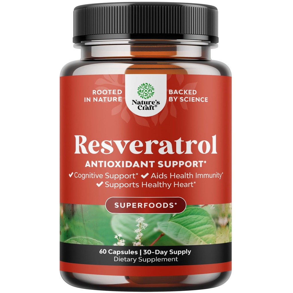 Nuori Trans Resveratrol täydennysosa - Resveratrol kapselit AMPK aktivoija Cellular Health & Vitality - AMPK Metabolic aktivaattori aineenvaihdunta Boost & Cellular tehokkuutta - 60