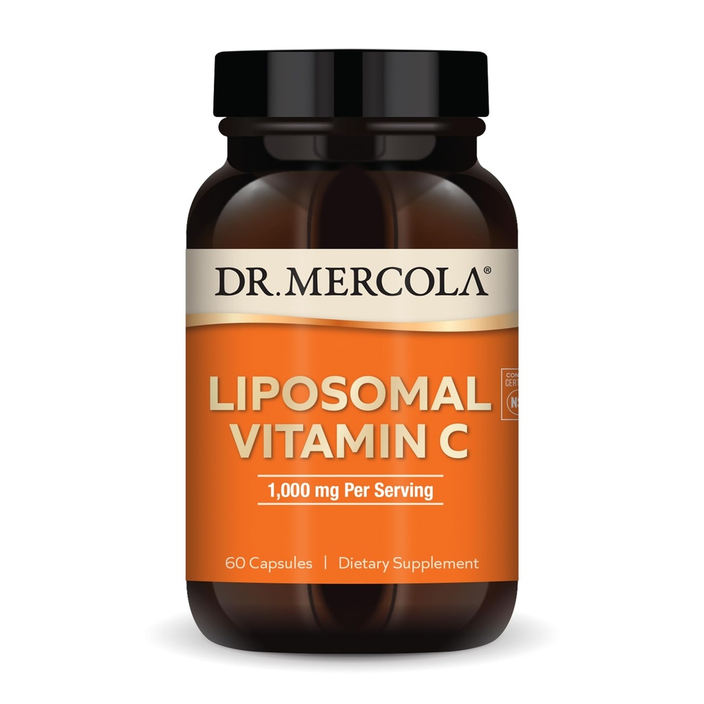 Tohtori Mercola Liposomal C-vitamiini - aivot, sydän, silmät ja immuuni tuki - Tarjoaa 1000 mg Biosablet C-vitamiinia - ei-GMO, Gluteeniton & soijaton - 60 kapselia (30 tarjoilua)