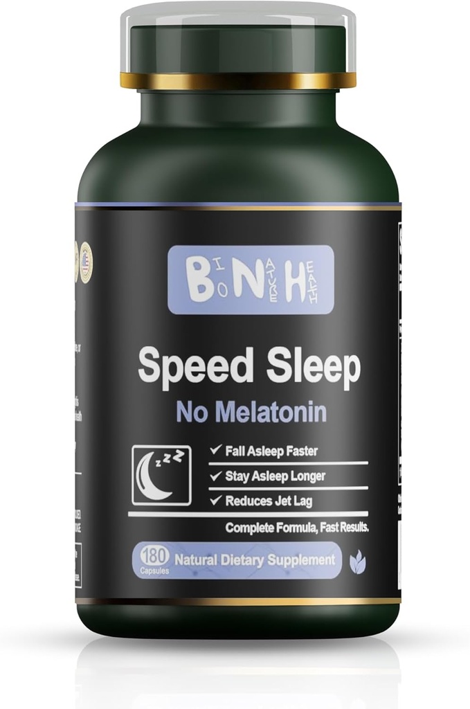 BNH Speed Sleep - Melatoniinin vapaa Formula - Muinaisten Kiinan Remedy - 15 Yrtit - Fall & Stay Assey Faster - Herätys Virkistetty & Energized - Ei Groggy Feeling - Rentoutua - Calms Mind- Drug Free - 180 Count