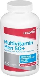 Leader Miesten 50+ monivitamiinitabletit 200 Ct. Päivittäinen hyvinvointi miehille yli 50