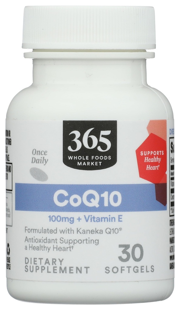 365 by Whole Foods Market, CoQ10 100 MG Plus E-vitamiini, 30