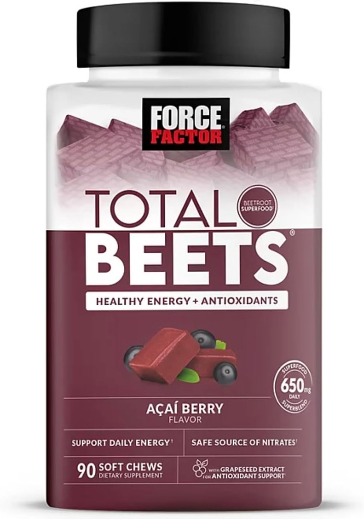 Bling Pire Factor yhteensä Beets, Terveellinen energia täydentää, juuria Superfood Soft Chews, Acai Berry (90 ct.)