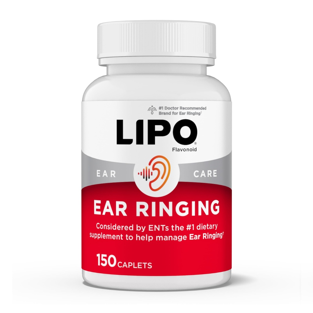 Lipo-Flavonoid Plus Tinnitus Relief - Doktorrekommenderad för Ringing Ears - Kliniskt-Proven Lemon Bioflavonoid Komplex med vitamin C, B1, B2, B6, B12, & Calcium - 150 Caplets