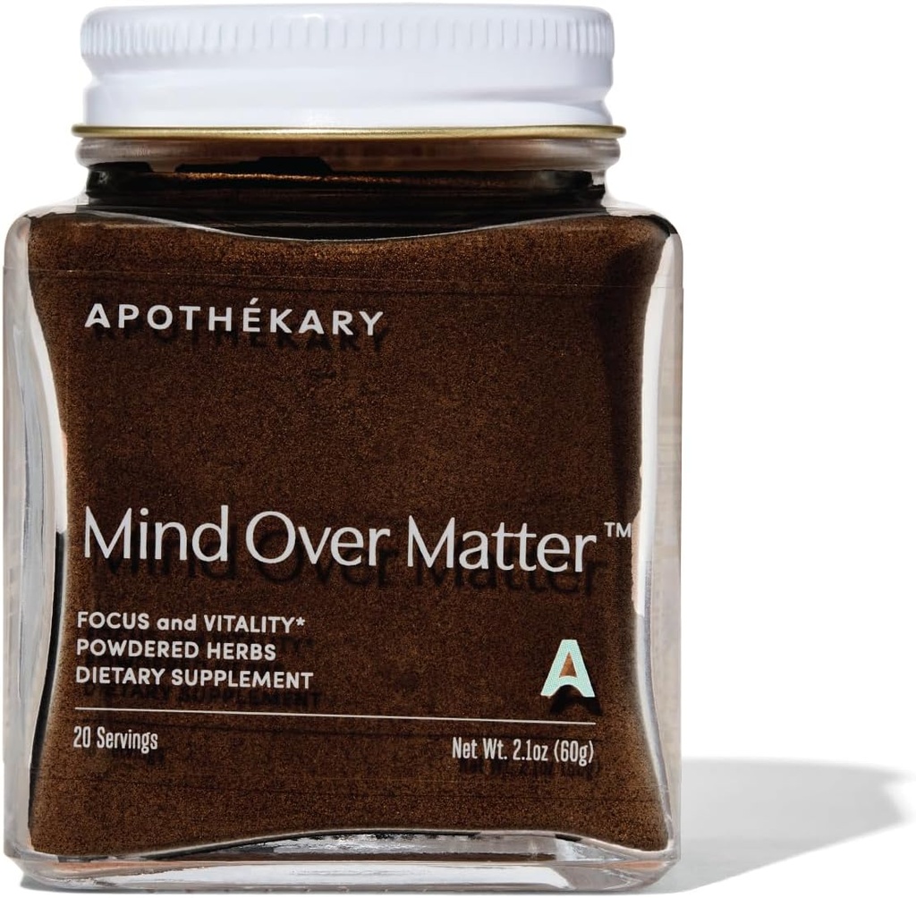 Apothékary Mind Over Matter Kognitiivinen tuki Sienijauhe, muisti ja keskittyä, Stressi Relief Herbal Supplement, Sokeriton, Vegaani, Ei kofeiinia