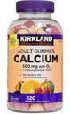 Kirkland Signature Chewable Calcium med vitamin D3 Adult Gummies, 120 ct x 1 flaska
