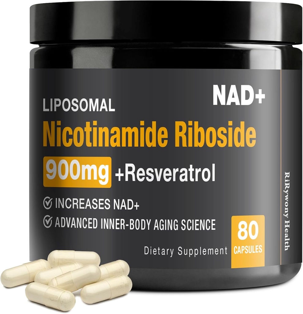 NAD + Supplement - NAD + med Nicotinamide Riboside (NR) och Resveratrol Quercetin 900mg, 80 kapslar, USA-063-0911XL-136NAD