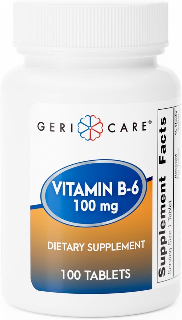 GeriCare-vitamiini B-6 100 mg, 100 tablettia 