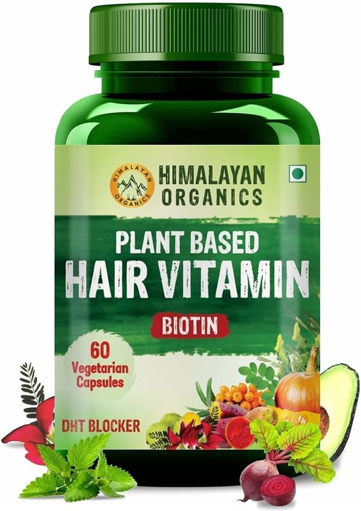 Kasvipohjainen hiusvitamiini Biotiini (60 Veg kapselit) 100% kasviperäisiä NO tunnettuja sivuvaikutuksia - apteekin
