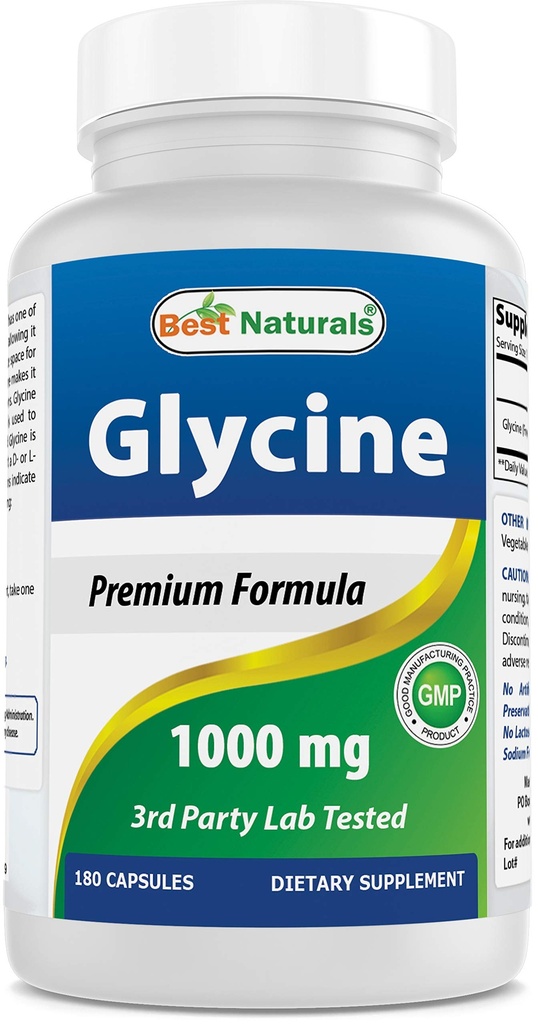 Paras Naturals Glysiini Supplement 1000 Mg energiantuotantoon, 180Count