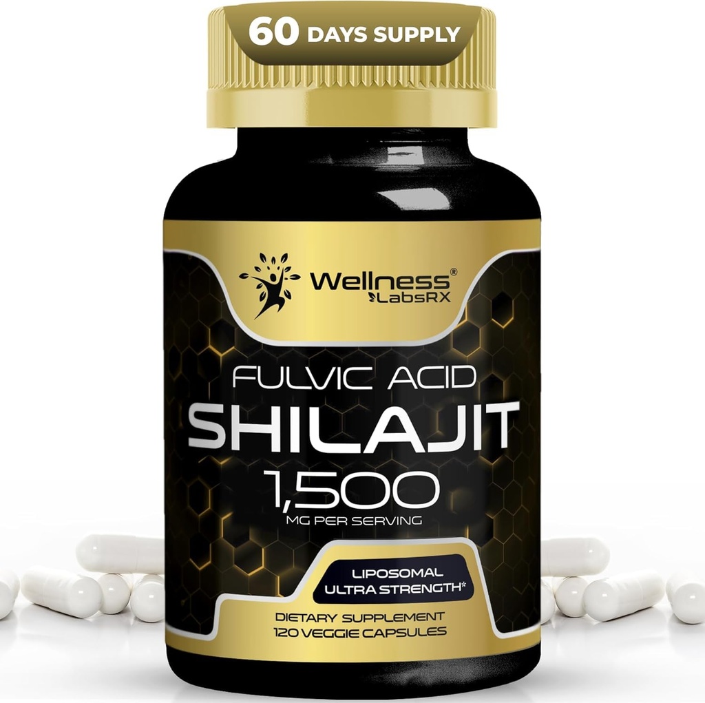 Himalayan Shilajit för män - 1500mg Shilajit kapslar för män, ren Shilajeet för kvinnor med naturligt förekommande fulvic syra - Shilajet för förbättrad energi och immunstöd - 120 greve 1)