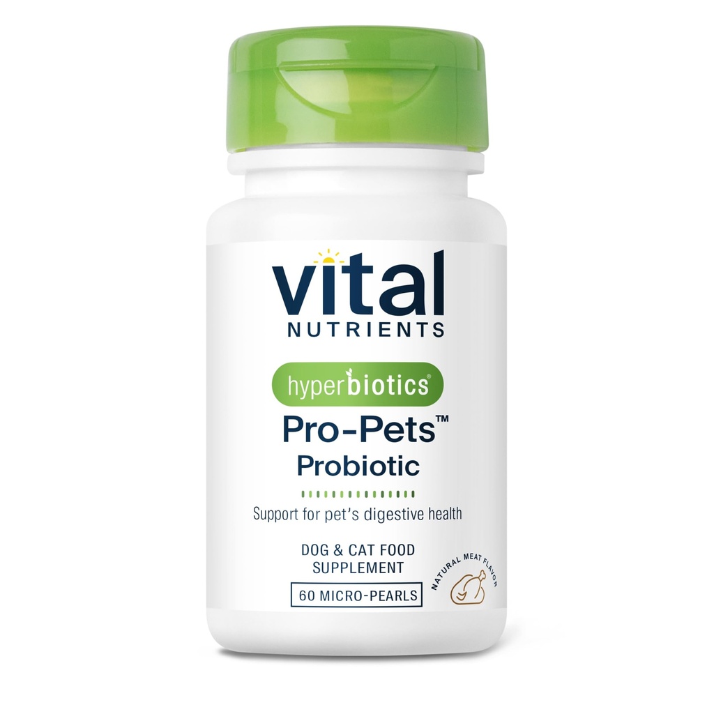 Vital Nutrients Pro Lemmikkieläimet Probiootit koirille ja kissoille Koira Probiootit Ruoansulatus-, Gut Health, Satunnainen ripuli * ... Maukas lihamaku ...