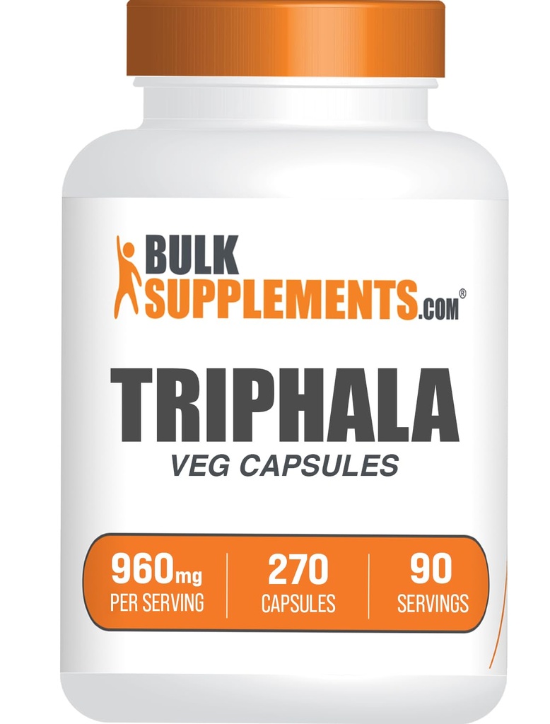 BulkSupplements.com Triphala kapselit - Triphala täydentää Amla, Haritaki ja Bibhitaki - Gluteeniton, 3 kapselia per tarjoilu, 270 Count (Pakkaus 1)