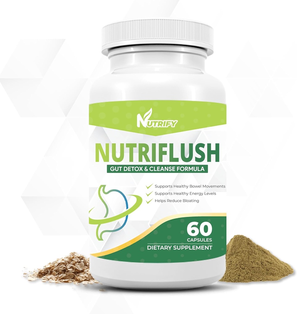 NutriFlush - Tehokas Colon Support & Gut Cleanse Formula, korkea imeytyminen, GMO vapaa, valmistettu Yhdysvalloissa
