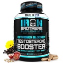 Järnbröder kompletterar testosteron Booster för män med östrogen Blocker - Anti-östrogen Dietary Supplements - Grape Seed & Tribulus Terrestris - Pack med 60 kapslar - Muskeltillväxt Boost - 30 dagar