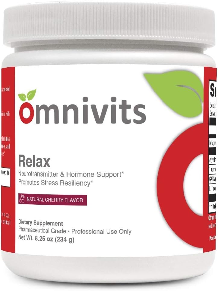 Relax Natural Cherry Flavor | Magnesium som Albion Di-Magnesium Malate, Myo-Inositol, Taurin, GABA, L-Theanin (Suntheanine) | Hälsosamt blodtryck, Emotional Wellness | Powder 60 Servering