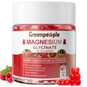 GREENPEOPLE Magnesium Glycinate Gummies 400mg - Sokeriton magnesium Kaliumlisä magnesiummalaatin, D-vitamiinin, B6 ja CoQ10 rauhoittaa tukea ja nukkua aikuisille - Vadelma Gummies