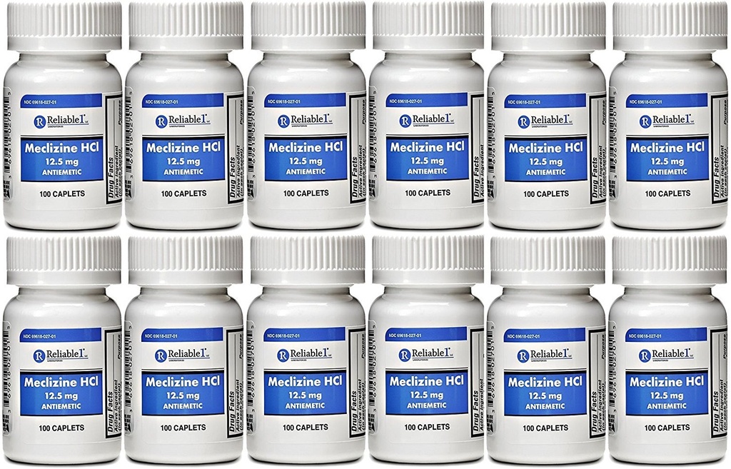Meclitsiini 12, 5 mg antiemeetti, liikesairaus 100 Caplets PACK of 2
