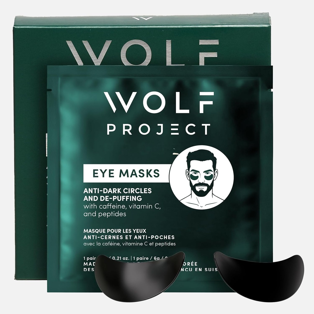 Wolf Project Under Eye Patches (5 paria) Pimeät ympyrät, Puffy Eyes ja ryppyjä - kofeiini, C-vitamiini ja Peptides. Silmänaamarit vähentää väsynyt silmät ja alla silmäpussit