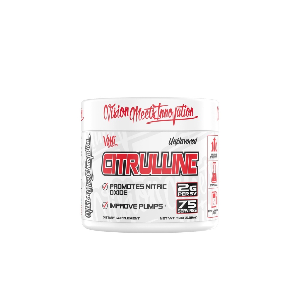 VMI Sports Citrullline Mautonta jauhetta Pure L-Citrullline ... Edistää typpioksidia lihaspumppuja 2 g per tarjoilu 75 tarjoilua