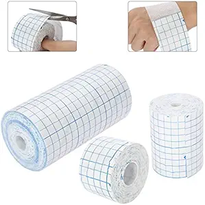 Mesh hengitettävä ei-kokoinen teippi Liima Bandage Roll Film pukeutuminen Second Skin Parannus Suojaava liima Antibakteerinen laastarit Joustava Kuitukangas 3,9tuuma*34 jalka(10cm*10m) (4tuuma*10,9 jaard)