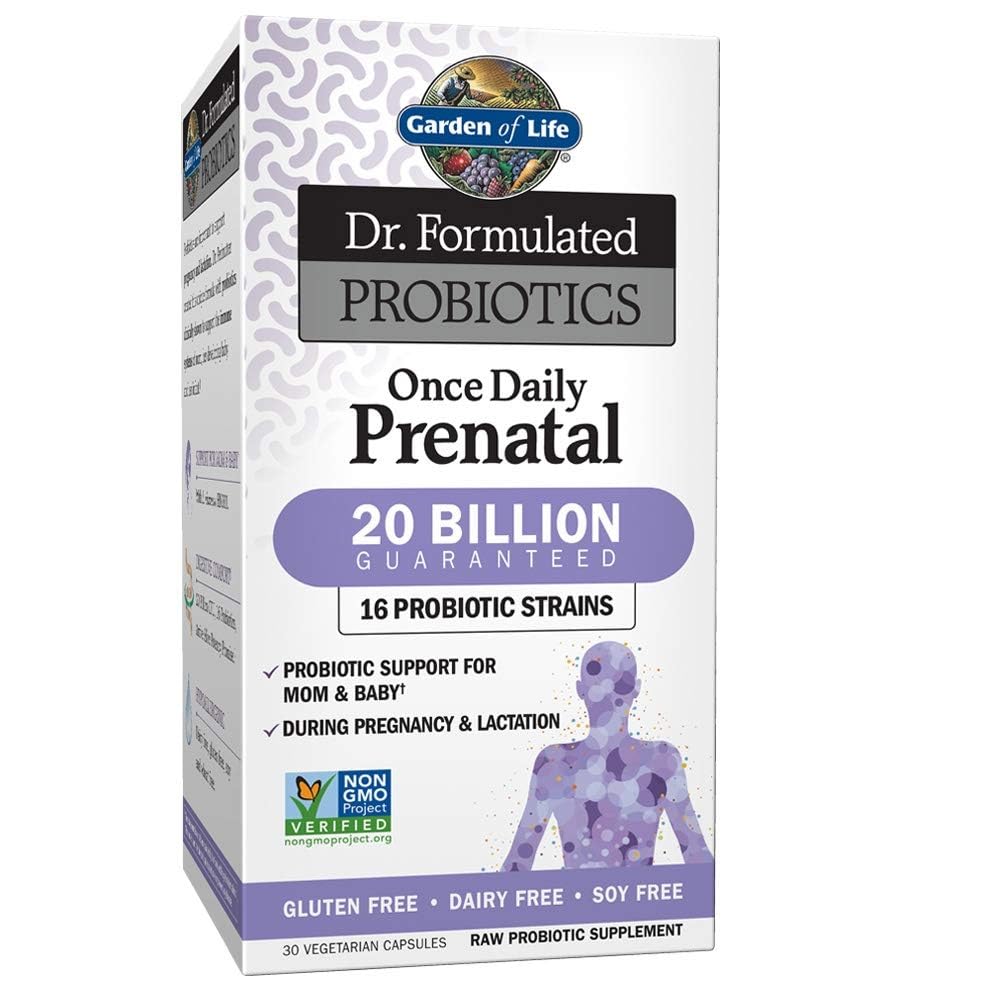 Elämän puutarha Dr. Formulated Probiootit Kerran päivässä Prenataali - Acidophilus & Bifidobacteria Probiotic Support for Mom & Baby - Gluten, Dairy & Soy Free - 30 kreivi kasvissyöjä Kapselit